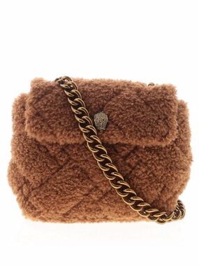 Kurt Geiger London Kensington brown faux fur crossbody bag purse